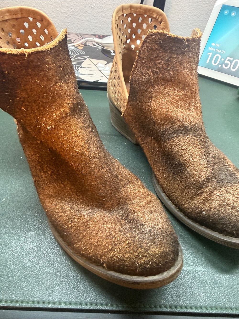 Circle G Brown Suede Cutout Ankle Booties